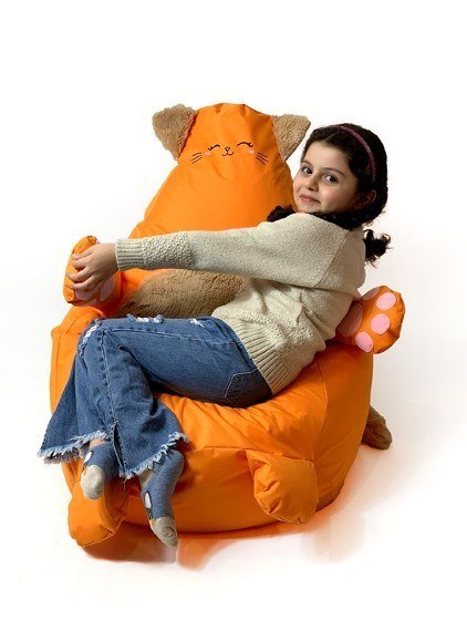 Go Gift Pufa worek sako KOTEK pomarańczowy XL 130x90 Go Gift Pufa worek sako KOTEK pomarańczowy XL 130x90