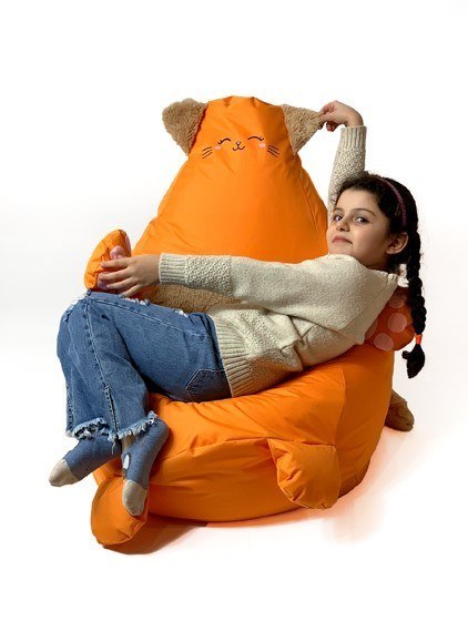 Go Gift Pufa worek sako KOTEK pomarańczowy XL 130x90 Go Gift Pufa worek sako KOTEK pomarańczowy XL 130x90