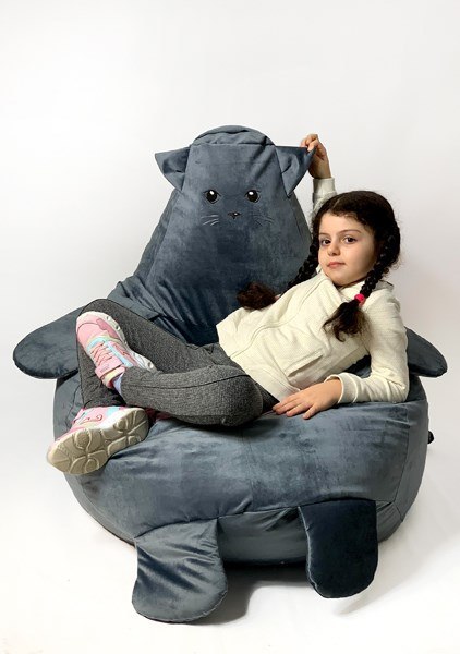 Go Gift Pufa worek sako KOTEK szary XL 130x90 Go Gift Pufa worek sako KOTEK szary XL 130x90