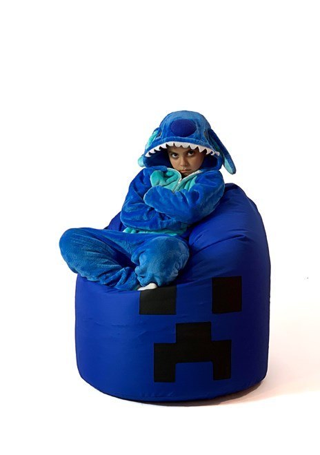 Go Gift Pufa worek sako MINECRAFT niebieski XXL 110x90 Go Gift Pufa worek sako MINECRAFT niebieski XXL 110x90