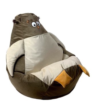 Go Gift Pufa worek sako SOWA brąz-beż L 105x80