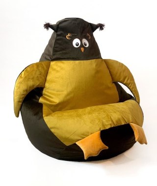 Go Gift Pufa worek sako SOWA brąz-złoty XL 130x90