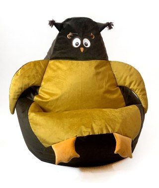 Go Gift Pufa worek sako SOWA brąz-złoty XL 130x90