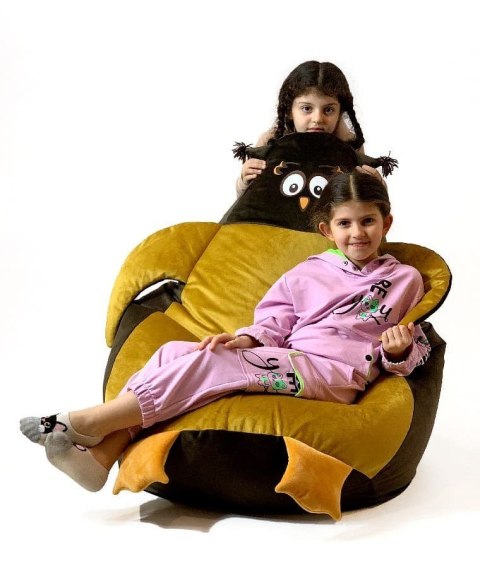 Go Gift Pufa worek sako SOWA brąz-złoty XL 130x90 Go Gift Pufa worek sako SOWA brąz-złoty XL 130x90