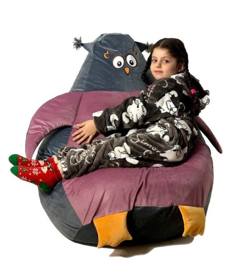 Go Gift Pufa worek sako SOWA szary-róż XL 130x90 Go Gift Pufa worek sako SOWA szary-róż XL 130x90