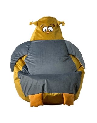 Go Gift Pufa worek sako SOWA złoty-szary XL 130x90