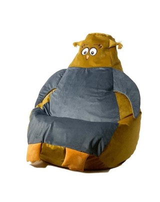 Go Gift Pufa worek sako SOWA złoty-szary XL 130x90