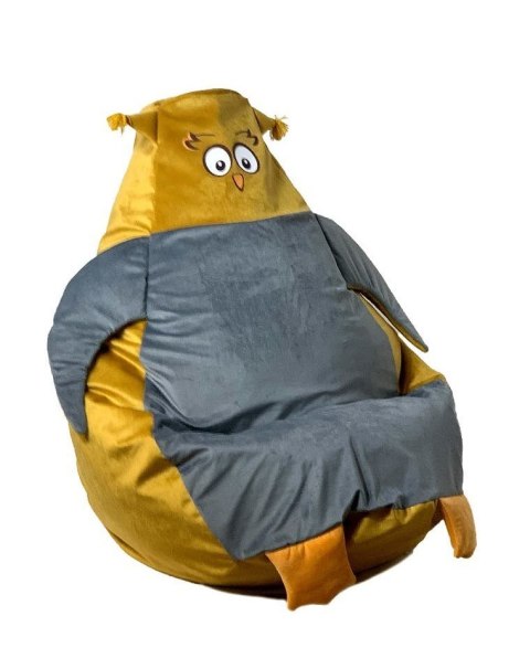 Go Gift Pufa worek sako SOWA złoty-szary XL 130x90 Go Gift Pufa worek sako SOWA złoty-szary XL 130x90