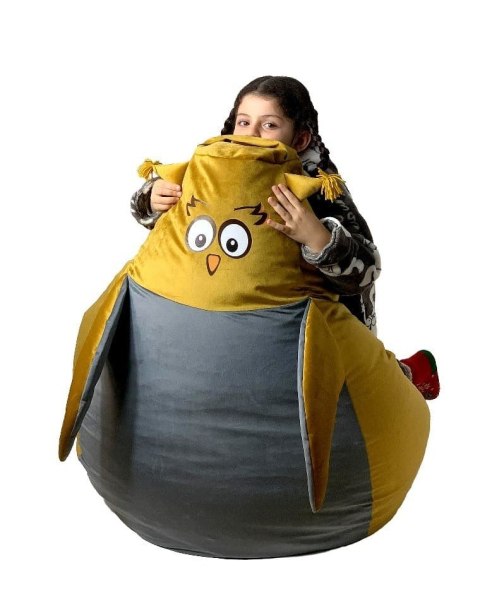 Go Gift Pufa worek sako SOWA złoty-szary XL 130x90 Go Gift Pufa worek sako SOWA złoty-szary XL 130x90