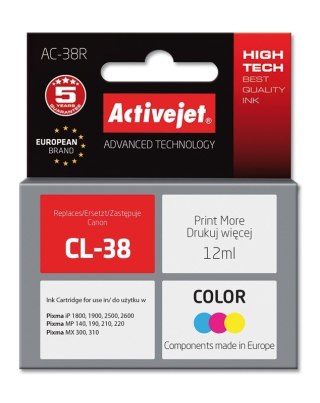 Activejet Activejet AC-38R Tusz (zamiennik Canon CL-38; Premium; 12 ml; kolor)