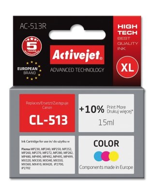Activejet Activejet AC-513R Tusz (zamiennik Canon CL-513; Premium; 15 ml; kolor)