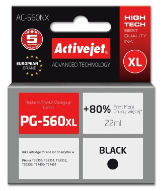 Activejet Activejet AC-560NX Tusz (zamiennik Canon PG-560XL; Supreme; 22 ml; czarny)