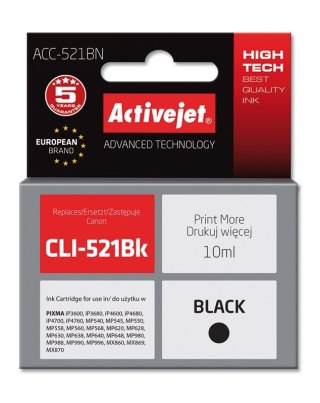 Activejet Activejet ACC-521BN Tusz (zamiennik Canon CLI-521Bk; Supreme; 10 ml; czarny)