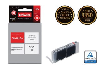 Activejet Activejet ACC-551GN Tusz (zamiennik Canon CLI-551G; Supreme; 15 ml; szary)