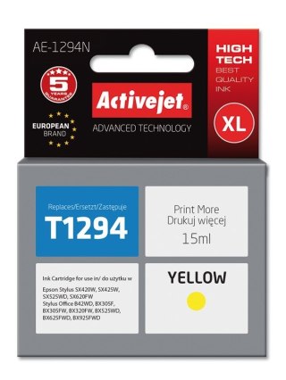 Activejet Activejet AE-1294N Tusz (zamiennik Epson T1294; Supreme; 15 ml; żółty)