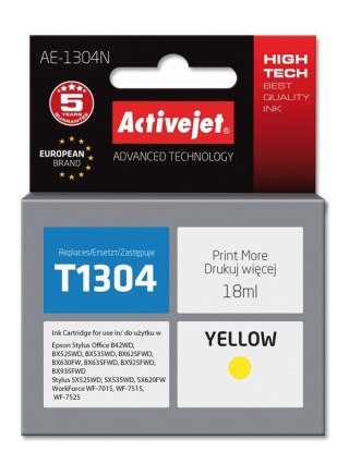 Activejet Activejet AE-1304N Tusz (zamiennik Epson T1304; Supreme; 18 ml; żółty)