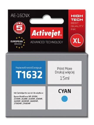 Activejet Activejet AE-16CNX Tusz (zamiennik Epson 16XL T1632; Supreme; 15 ml; niebieski)