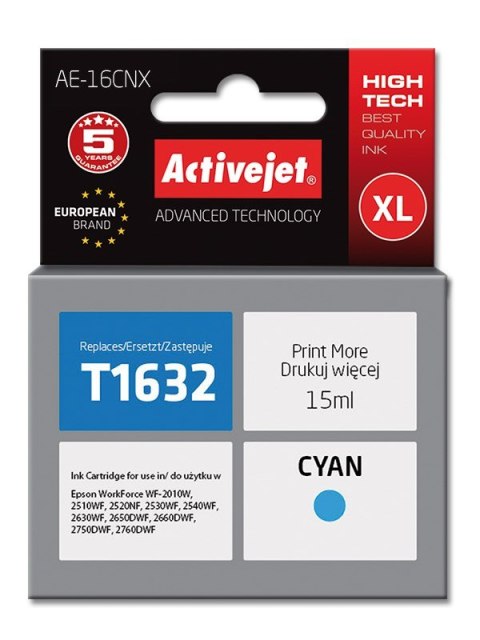 Activejet Activejet AE-16CNX Tusz (zamiennik Epson 16XL T1632; Supreme; 15 ml; niebieski) Activejet Activejet AE-16CNX Tusz (zamiennik Epson 16XL T1632; Supreme; 15 ml; niebieski)