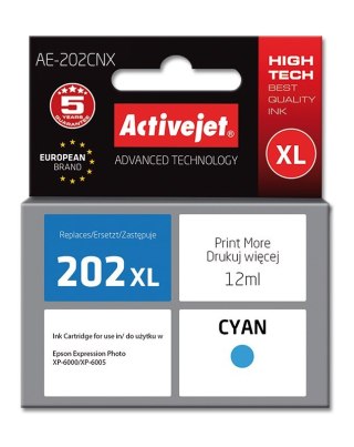 Activejet Activejet AE-202CNX Tusz (zamiennik Epson 202XL H24010; Supreme; 12 ml; niebieski)