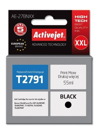 Activejet Activejet AE-27BNXX Tusz (zamiennik Epson 27XXL T2791; Supreme; 55 ml; czarny)