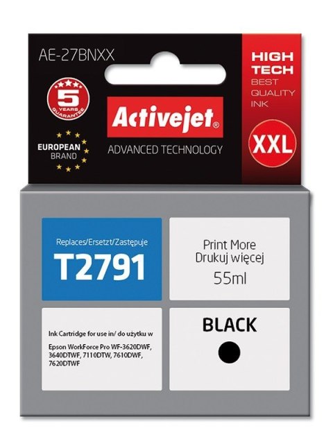 Activejet Activejet AE-27BNXX Tusz (zamiennik Epson 27XXL T2791; Supreme; 55 ml; czarny)