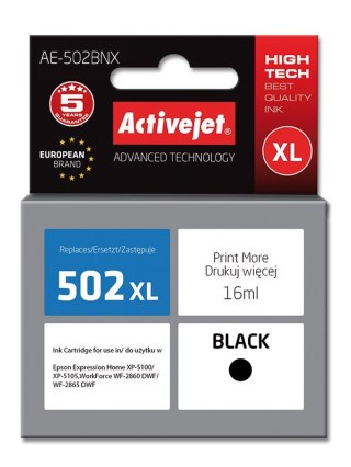 Activejet Activejet AE-502BNX Tusz (zamiennik Epson 502XL W14010; Supreme; 16 ml; czarny)