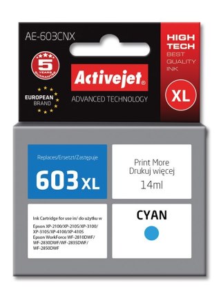 Activejet Activejet AE-603CNX Tusz (zamiennik Epson 603XL T03A24; Supreme; 14 ml; niebieski)