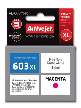 Activejet Activejet AE-603MNX Tusz (zamiennik Epson 603XL T03A34; Supreme; 14 ml; czerwony)