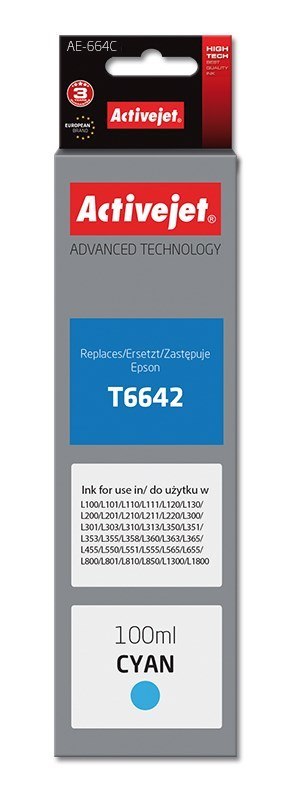 Activejet Activejet AE-664C Tusz (zamiennik Epson T6642; Supreme; 100 ml; niebieski)