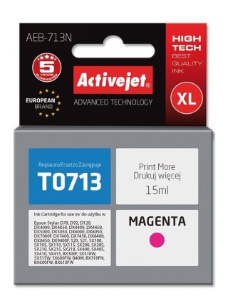 Activejet Activejet AEB-713N Tusz (zamiennik Epson T0713, T0893, T1003; Supreme; 15 ml; czerwony)