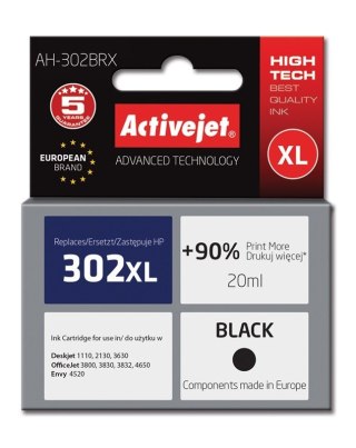 Activejet Activejet AH-302BRX Tusz (zamiennik HP 302XL F6U68AE; Premium; 20 ml; czarny)
