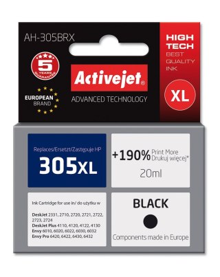 Activejet Activejet AH-305BRX Tusz (zamiennik HP 305 XL 3YM62AE; Premium; 20 ml; czarny)
