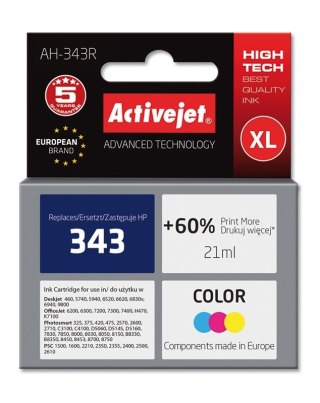 Activejet Activejet AH-343R Tusz (zamiennik HP 343 C8766EE; Premium; 21 ml; kolor)