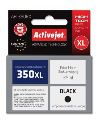 Activejet Activejet AH-350RX Tusz (zamiennik HP 350XL CB336EE; Premium; 35 ml; czarny)