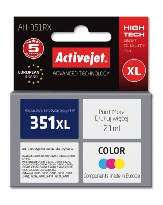 Activejet Activejet AH-351RX Tusz (zamiennik HP 351XL CB338EE; Premium; 21 ml; kolor)