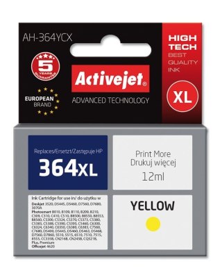 Activejet Activejet AH-364YCX Tusz (zamiennik HP 364XL CB325EE; Premium; 12 ml; żółty)