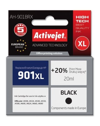 Activejet Activejet AH-901BRX Tusz (zamiennik HP 901XL CC654AE; Premium; 20 ml; czarny)