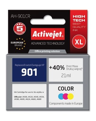 Activejet Activejet AH-901CR Tusz (zamiennik HP 901 CC656AE; Premium; 21 ml; kolor)