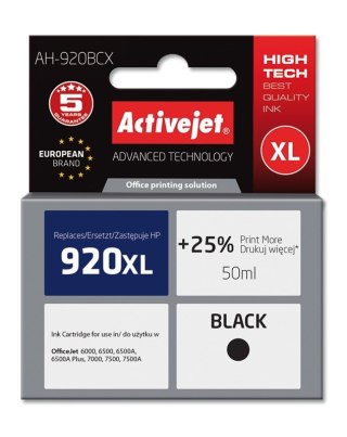 Activejet Activejet AH-920BCX Tusz (zamiennik HP 920XL CD975AE; Premium; 50 ml; czarny)