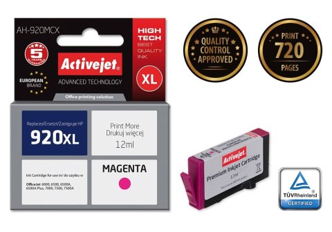 Activejet Activejet AH-920MCX Tusz (zamiennik HP 920XL CD973AE; Premium; 12 ml; czerwony) Activejet Activejet AH-920MCX Tusz (zamiennik HP 920XL CD973AE; Premium; 12 ml; czerwony)