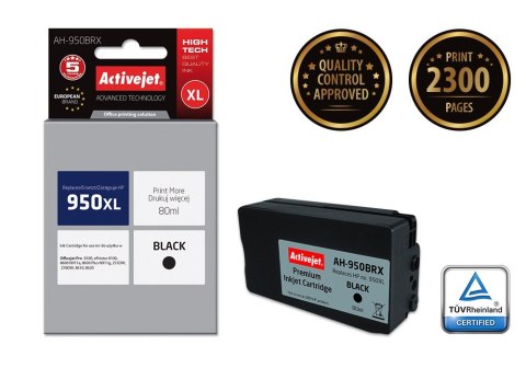 Activejet Activejet AH-950BRX Tusz (zamiennik HP 950XL CN045AE; Premium; 80 ml; czarny) Activejet Activejet AH-950BRX Tusz (zamiennik HP 950XL CN045AE; Premium; 80 ml; czarny)