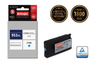 Activejet Activejet AH-953CRX Tusz (zamiennik HP 953XL F6U16AE; Premium; 25 ml; niebieski)