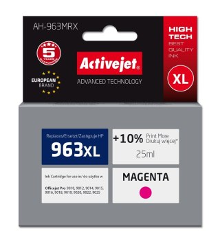 Activejet Activejet AH-963MRX Tusz (zamiennik HP 963XL 3JA28AE; Premium; 1760 stron; 25 ml, czerwony)