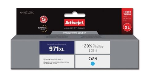 Activejet Activejet AH-971CRX Tusz (zamiennik HP 971XL CN626AE; Premium; 100 ml; niebieski) Activejet Activejet AH-971CRX Tusz (zamiennik HP 971XL CN626AE; Premium; 100 ml; niebieski)