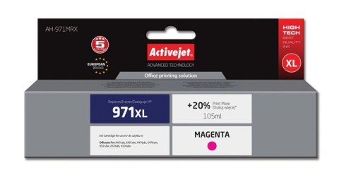 Activejet Activejet AH-971MRX Tusz (zamiennik HP 971XL CN627AE; Premium; 100 ml; czerwony) Activejet Activejet AH-971MRX Tusz (zamiennik HP 971XL CN627AE; Premium; 100 ml; czerwony)