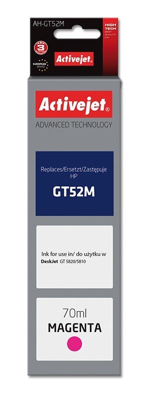 Activejet Activejet AH-GT52M Tusz (zamiennik HP GT52M M0H55AE; Supreme; 70 ml; 8000 stron, czerwony)