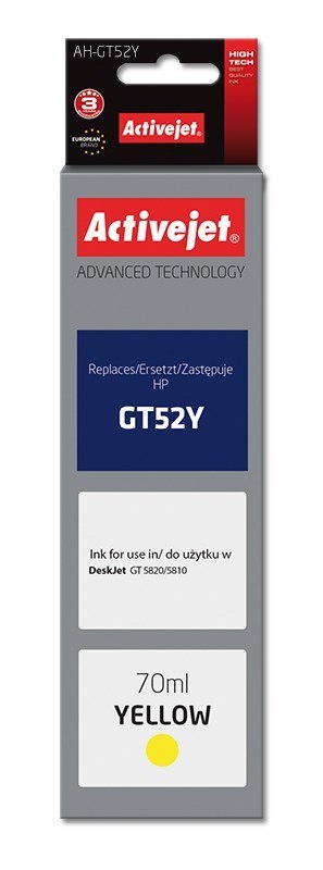 Activejet Activejet AH-GT52Y Tusz (zamiennik HP GT52Y M0H56AE; Supreme; 70 ml; 8000 stron, żółty)