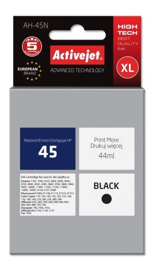 Activejet Activejet AH-45N Tusz (zamiennik HP 45 51645A; Supreme; 44 ml; czarny)