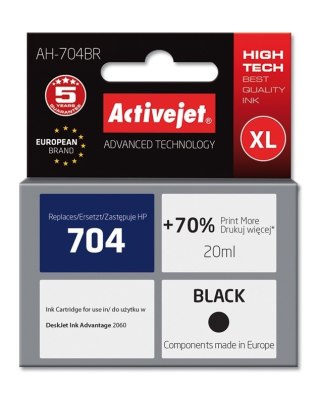 Activejet Activejet AH-704BR Tusz (zamiennik HP 704 CN692AE; Premium; 20 ml; czarny)