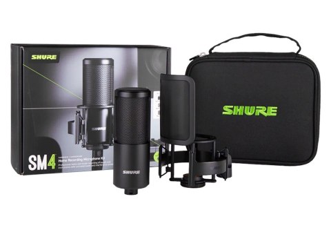 SHURE Shure SM4-K-KIT - Mikrofon pojemnościowy, zewnętrznie polaryzowany, uchwyt, popfiltr, etui SHURE Shure SM4-K-KIT - Mikrofon pojemnościowy, zewnętrznie polaryzowany, uchwyt, popfiltr, etui